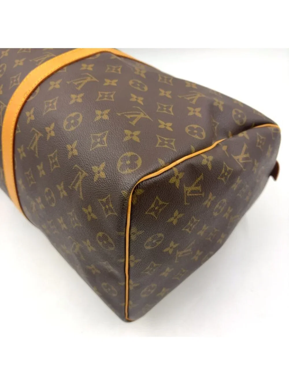 Louis Vuitton Keepall Bandouliere 50 Monogram Leather Brown Boston Bag Gold - Picture 7 of 15